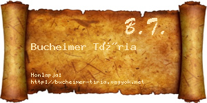 Bucheimer Tíria névjegykártya
